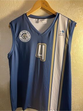 San Juan Hills Volleyball Men's Blue Sleeveless Jersey - #4